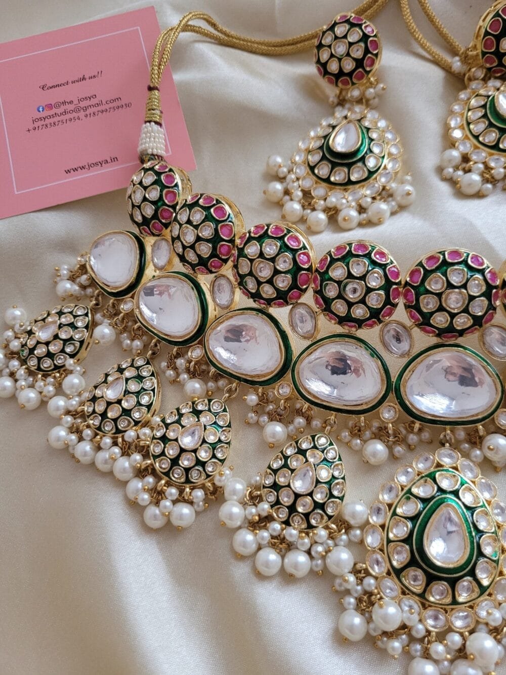 Anika Polki Bridal Necklace Set - Image 4