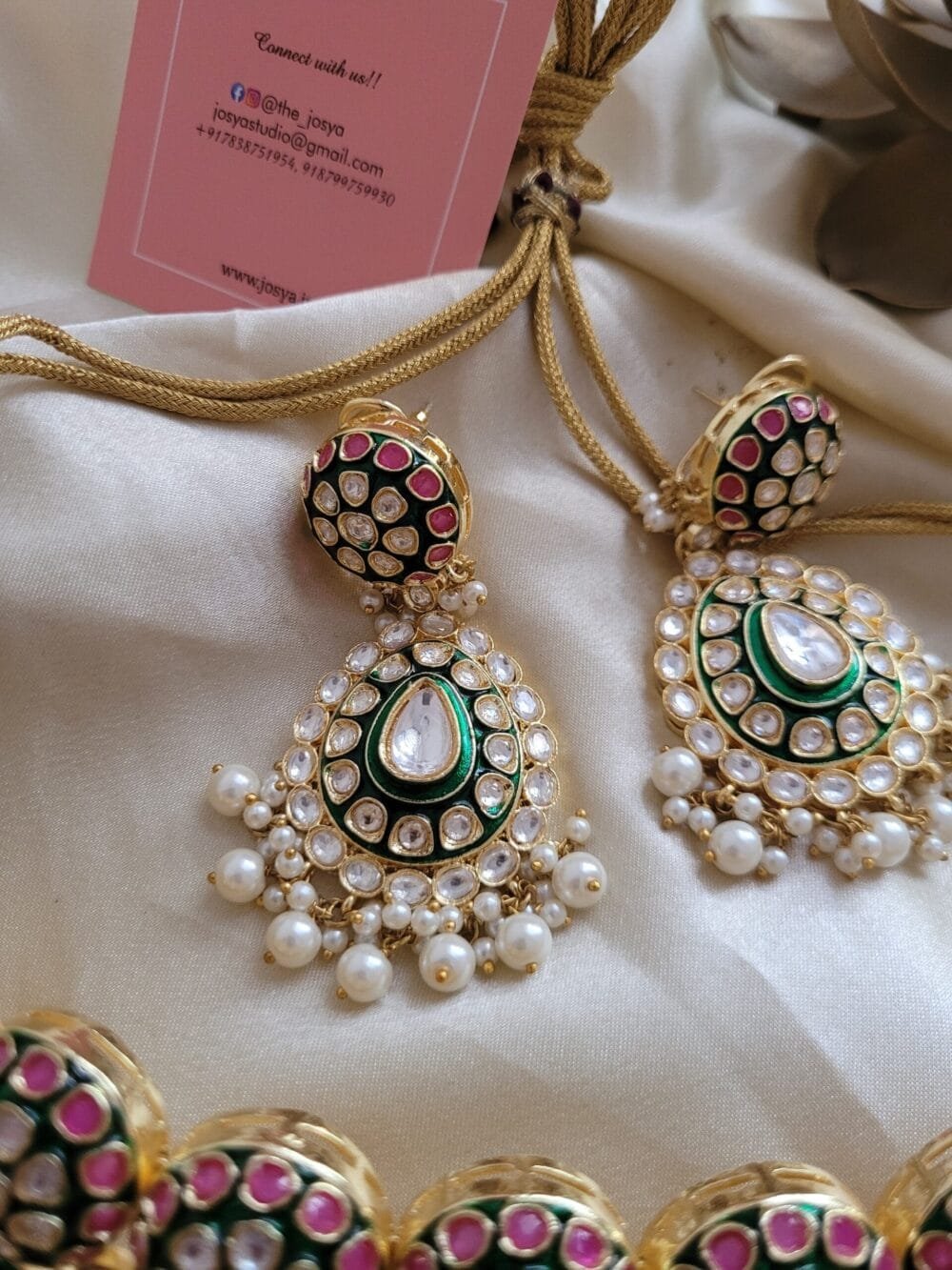 Anika Polki Bridal Necklace Set - Image 5