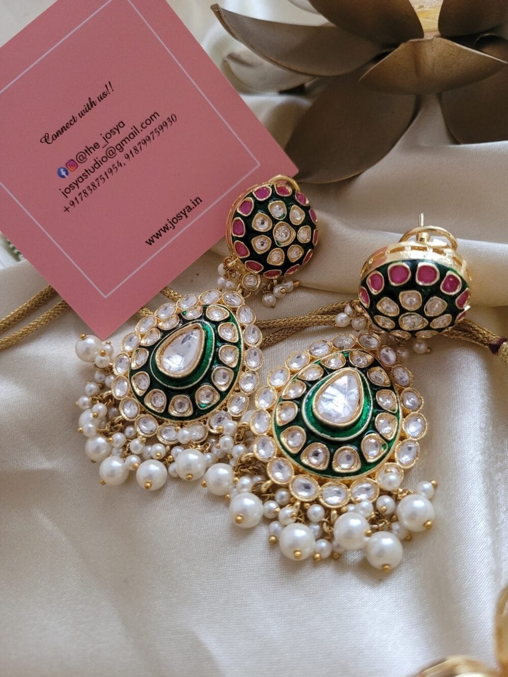 Anika Polki Bridal Necklace Set - Image 6