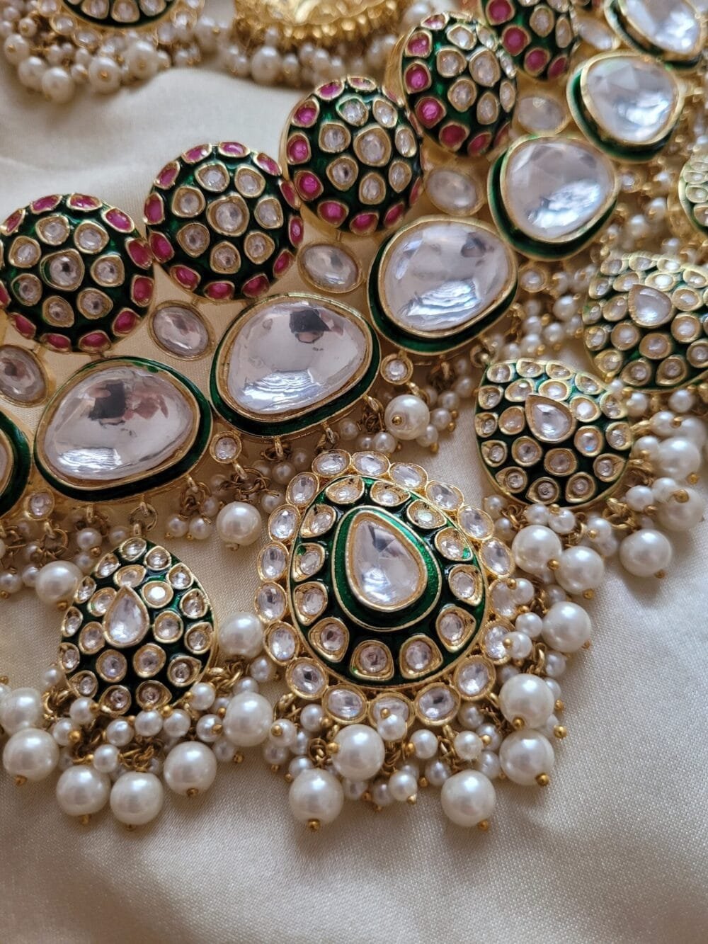 Anika Polki Bridal Necklace Set - Image 8