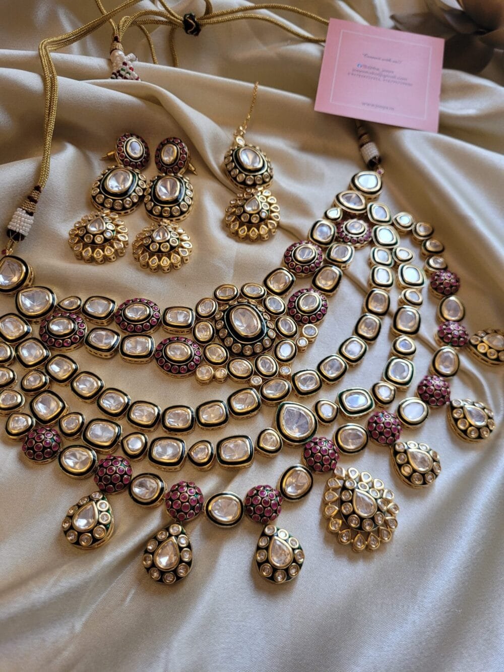 Anamika Polki Necklace Set - Image 5