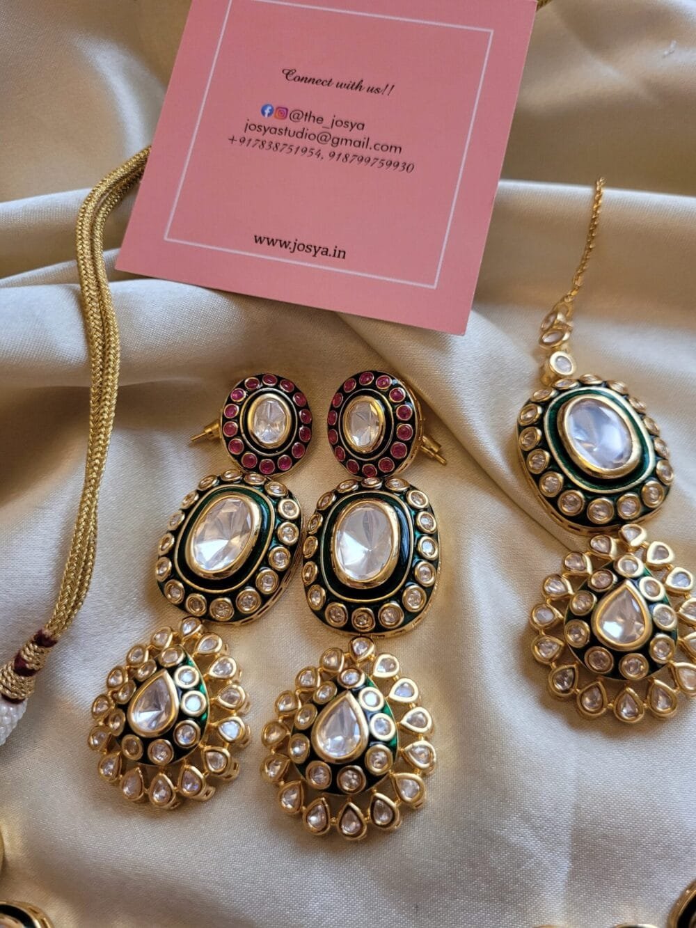 Anamika Polki Necklace Set - Image 3