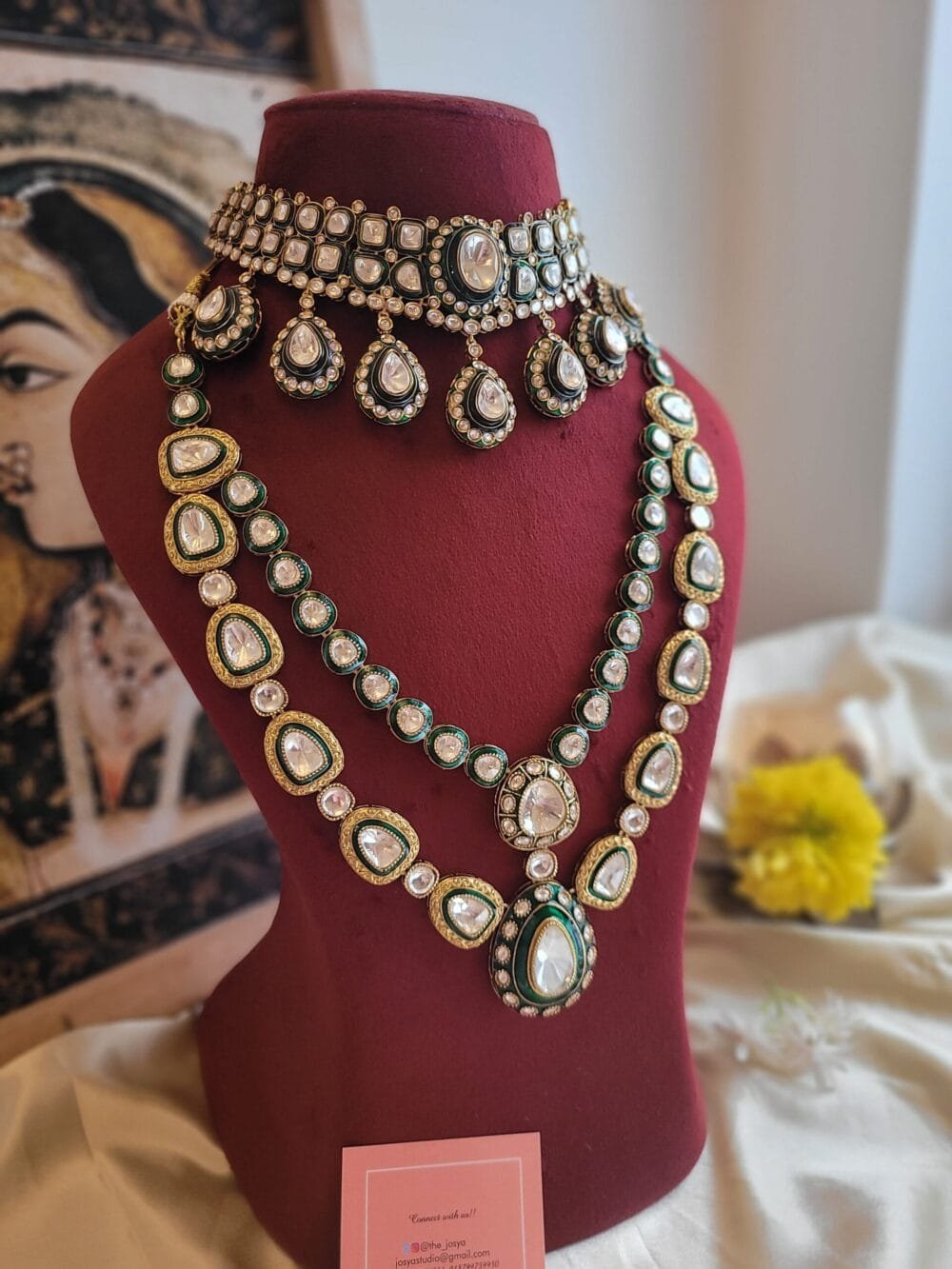 Aadharsha Polki Bridal Combo Set - Image 3