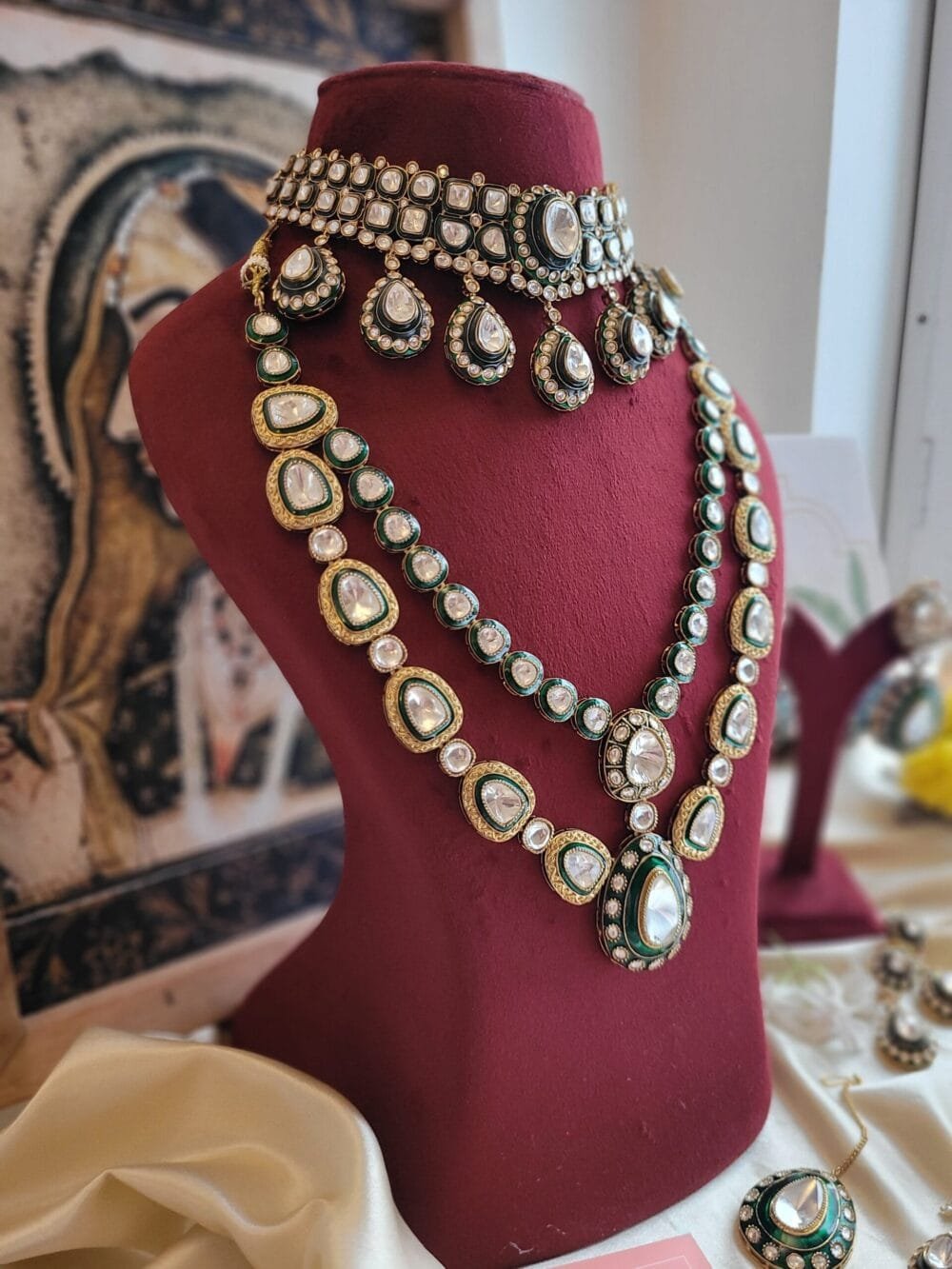 Aadharsha Polki Bridal Combo Set - Image 2