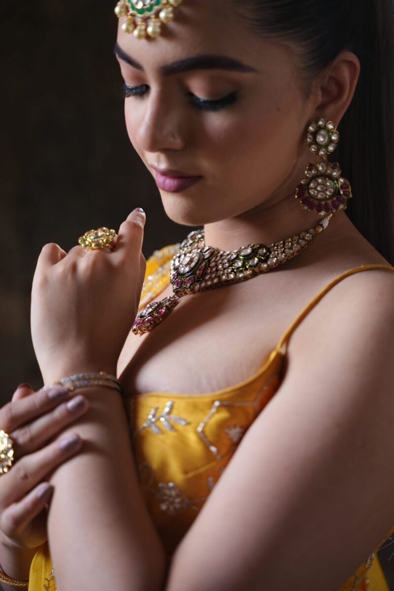 Divya Kundan Necklace Set - Image 8