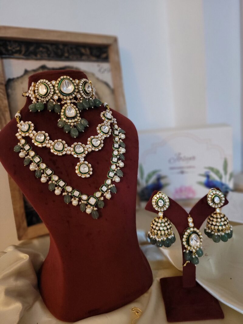Kamaya Polki Bridal Combo Set - Image 2