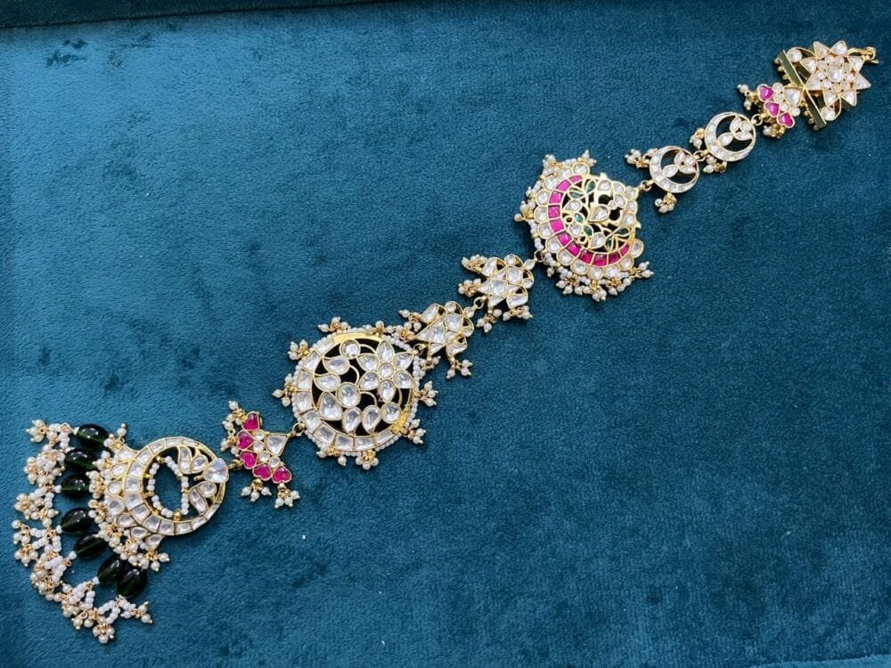 Pavitra Kundan Hair Braid Accessory (MADE ON ORDER) - Image 3