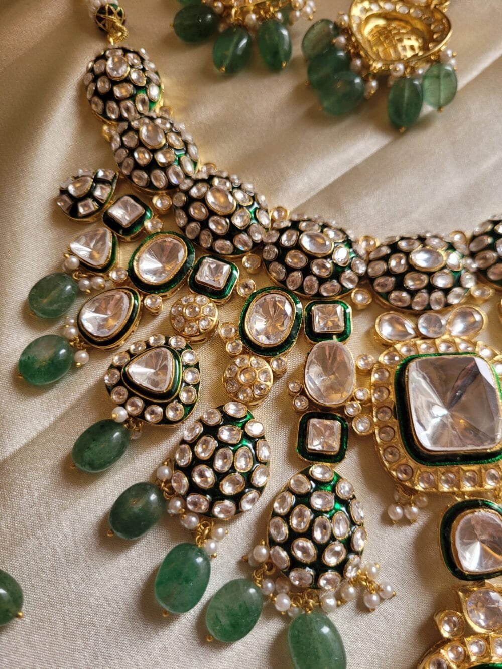 Vrinda Polki Bridal Necklace Set - Image 5