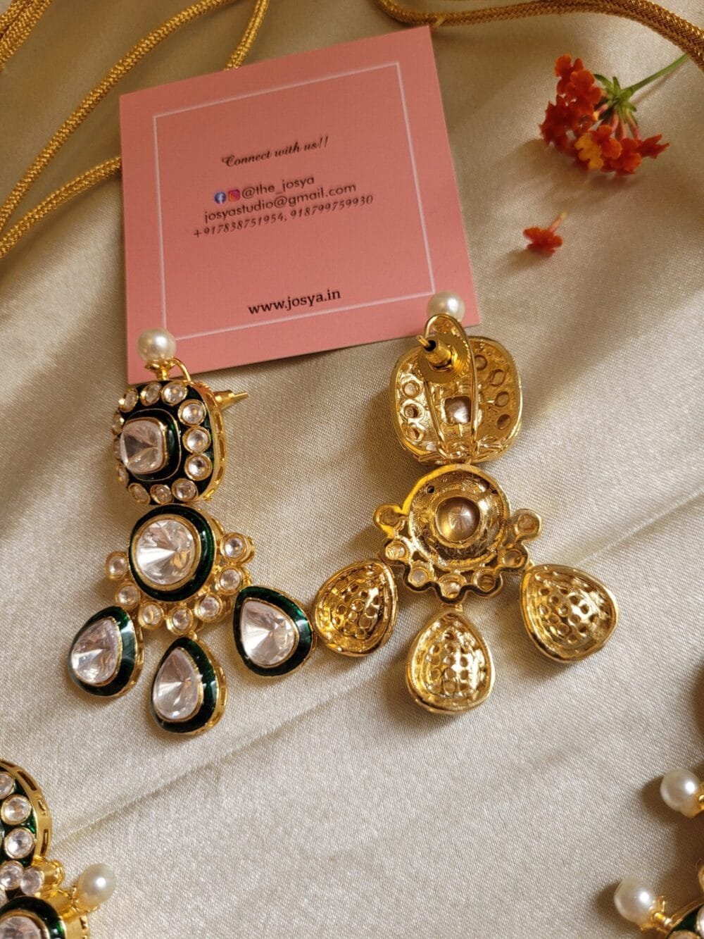 Vinaya Polki Necklace Set - Image 6