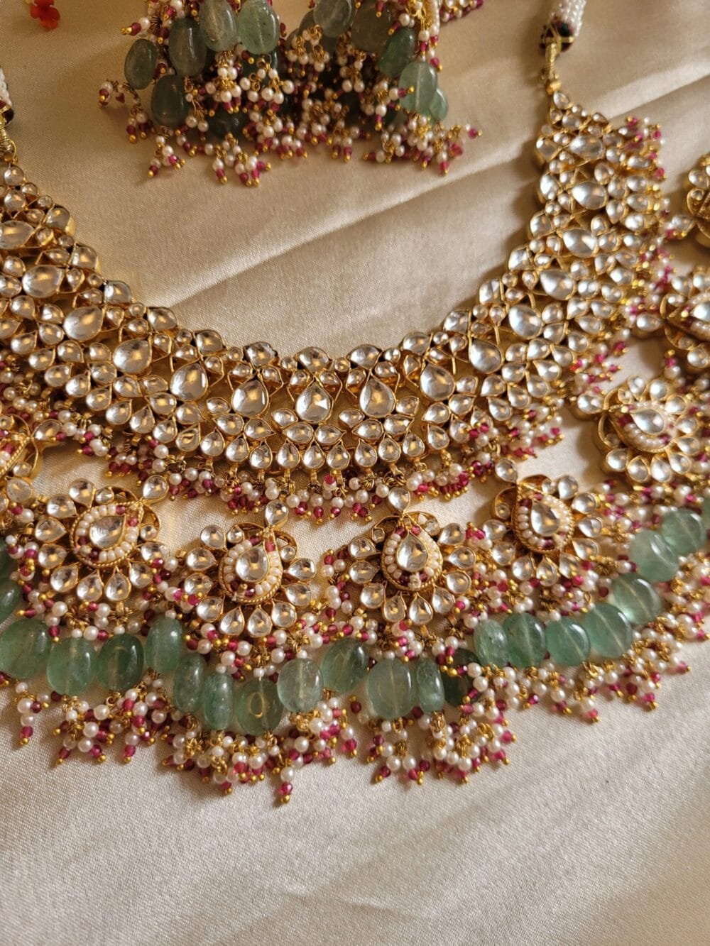 Rania Combo Bridal Kundan Necklace Set - Image 2