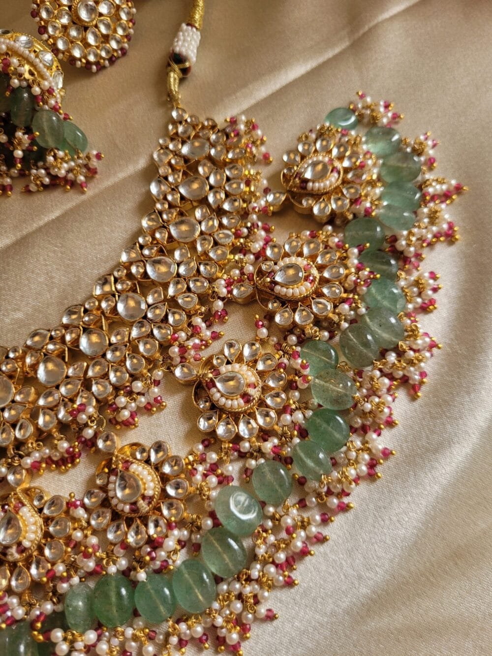 Rania Combo Bridal Kundan Necklace Set - Image 4