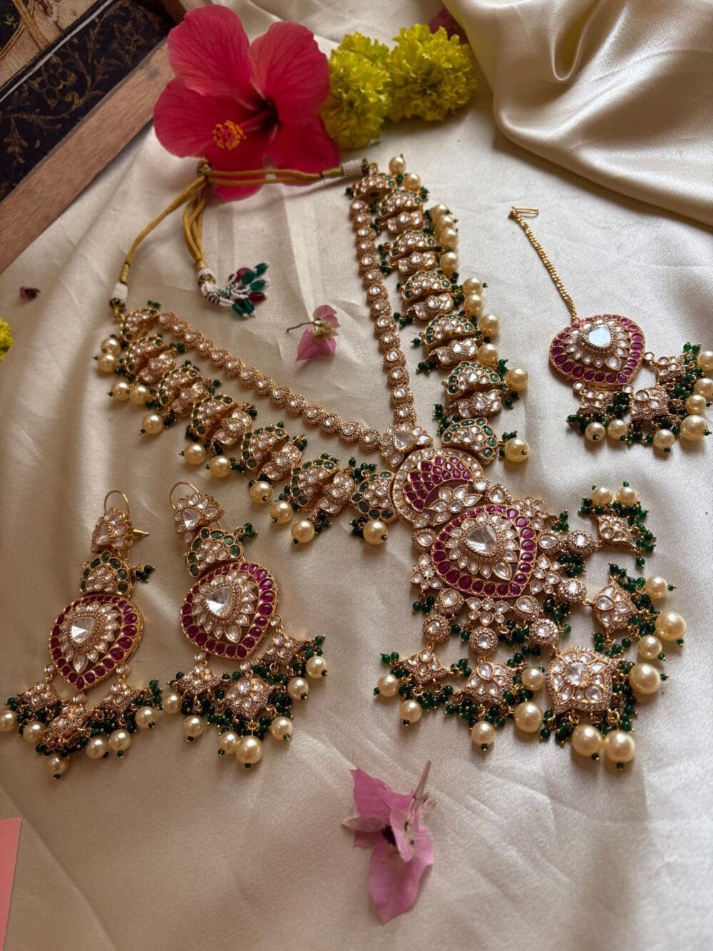 Srida Polki Bridal Necklace Set - Image 7