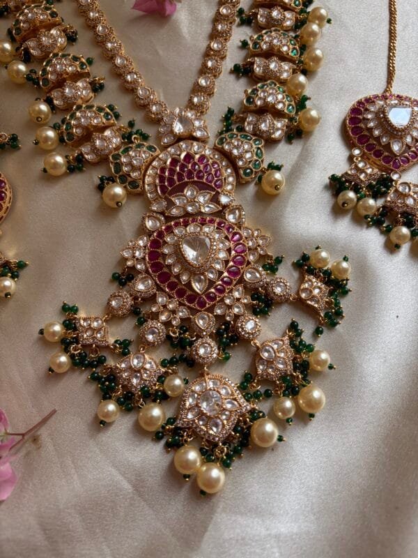 Srida Polki Bridal Necklace Set - Image 6