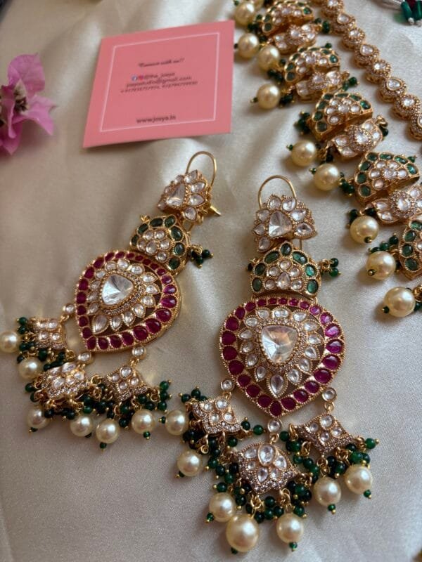 Srida Polki Bridal Necklace Set - Image 5