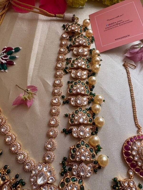 Srida Polki Bridal Necklace Set - Image 3