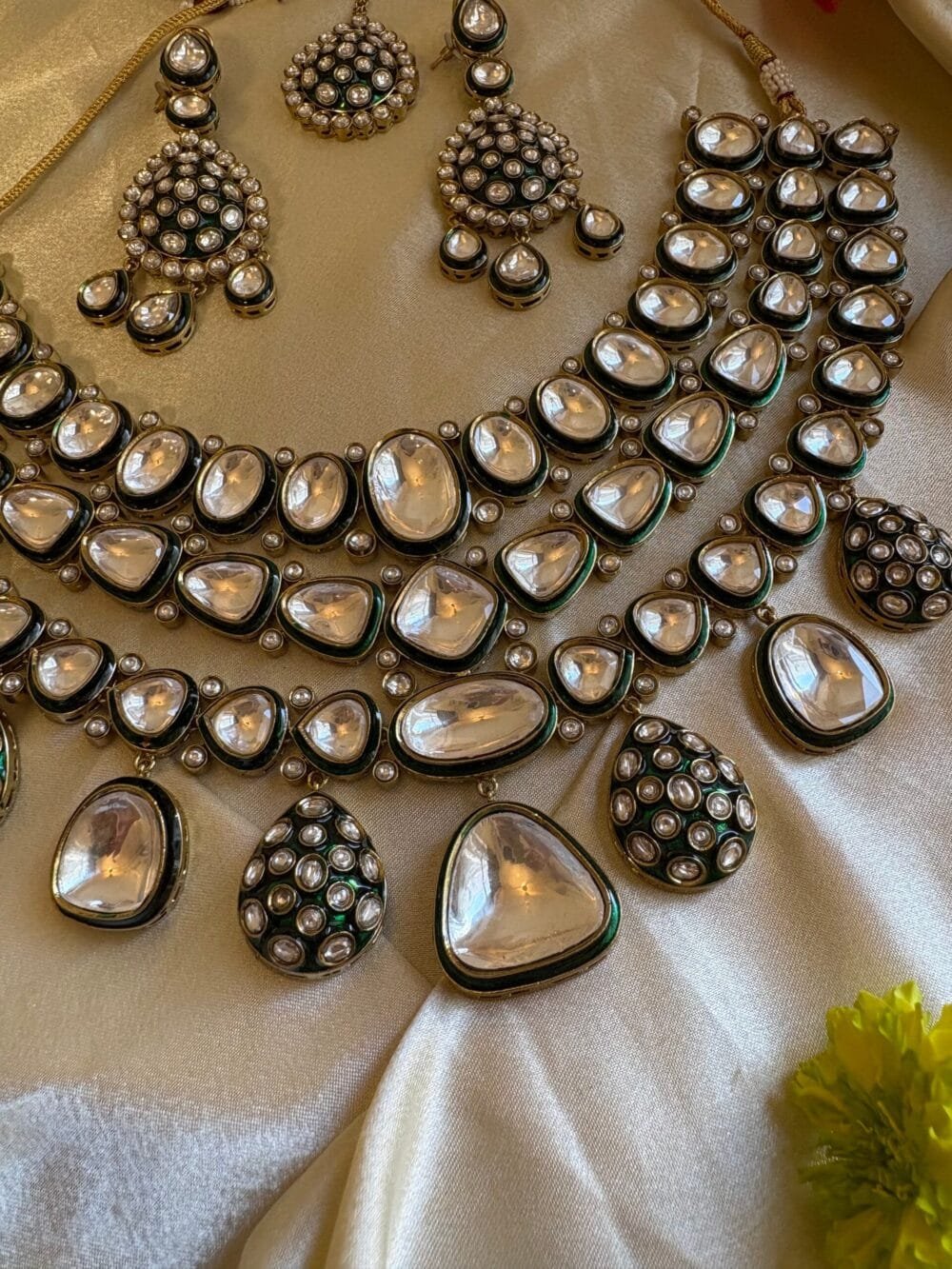 Abhati Polki Bridal Necklace Set - Image 6