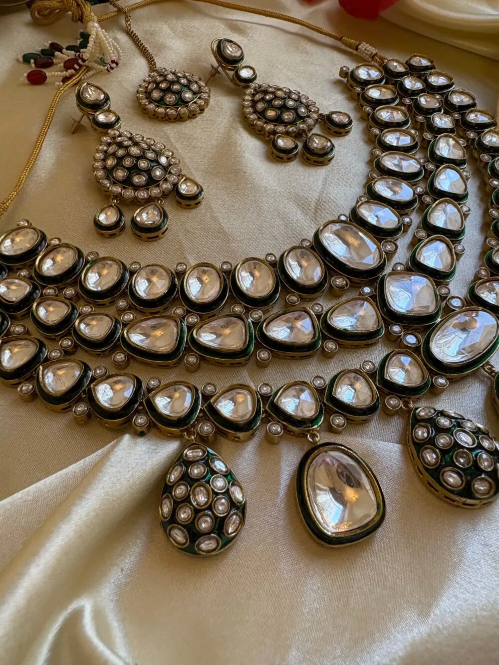 Abhati Polki Bridal Necklace Set - Image 10