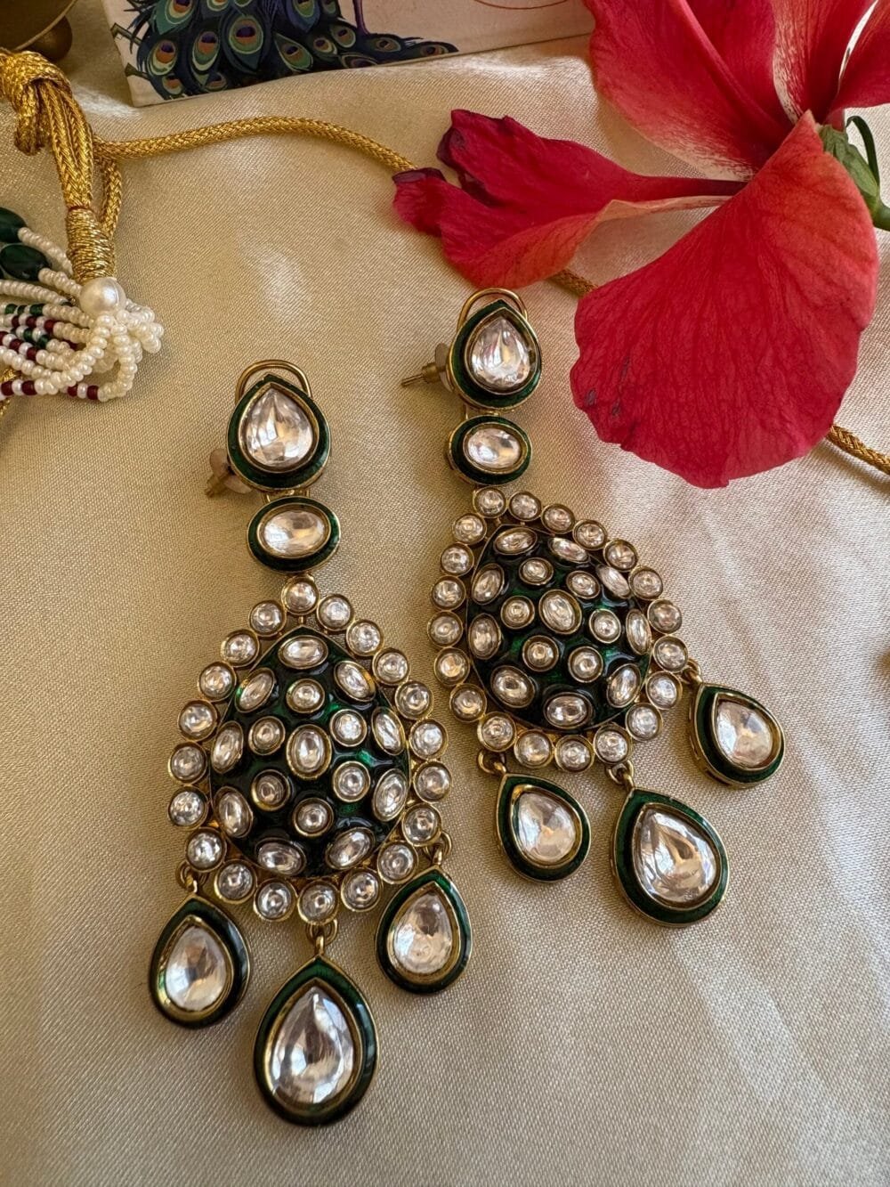 Abhati Polki Bridal Necklace Set - Image 8