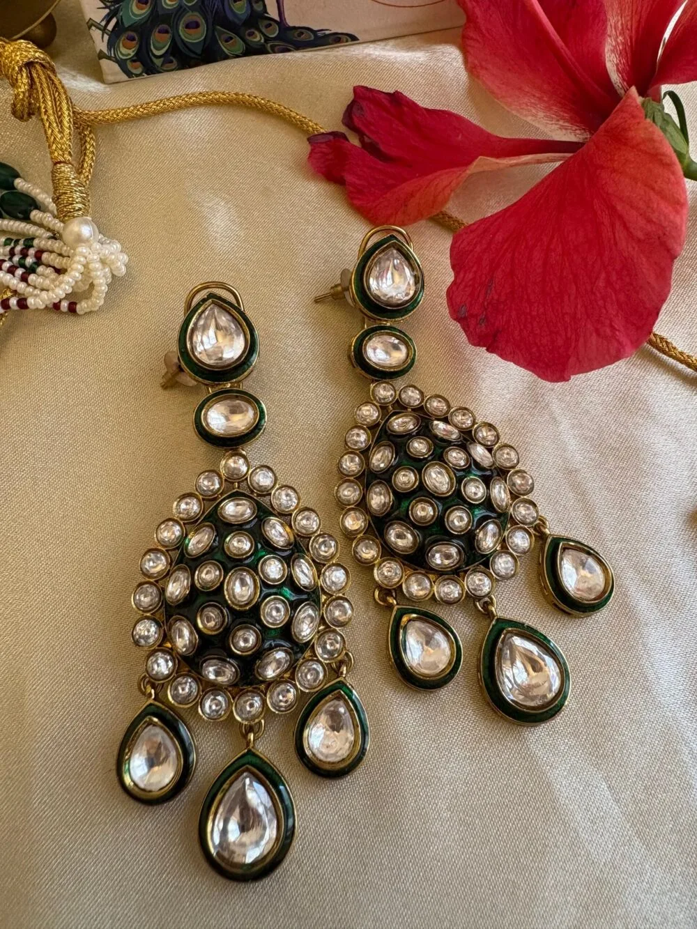Abhati Polki Bridal Necklace Set - Image 8