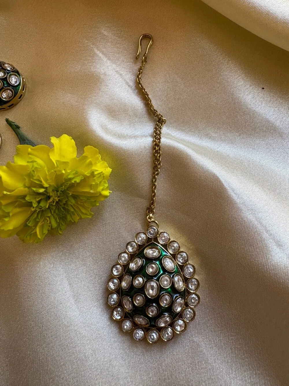 Abhati Polki Bridal Necklace Set - Image 9
