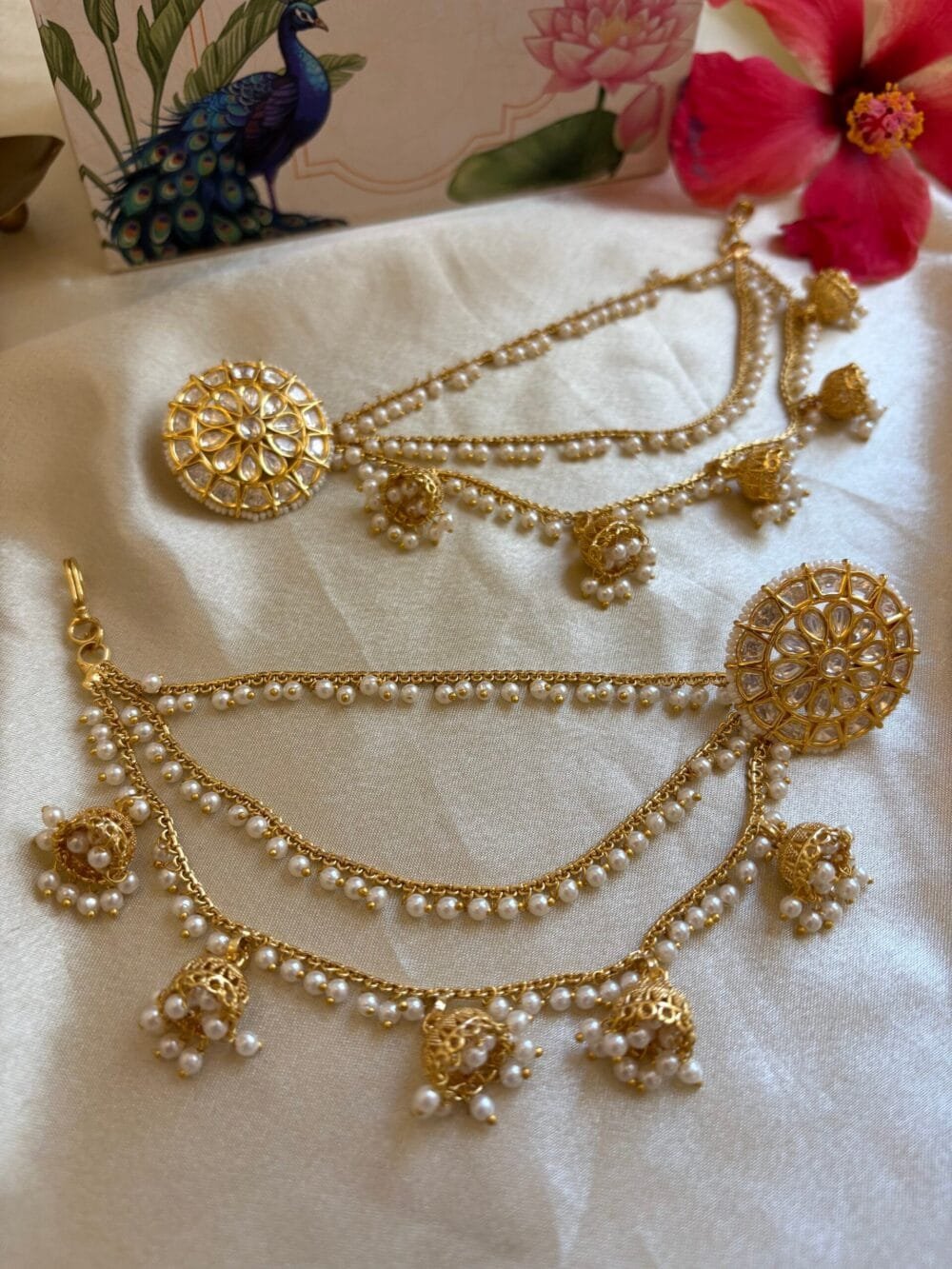 Raima Polki Hairchain Earrings - Image 2