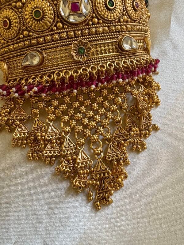 Manjushree Antique Gold plated Choker Set - Image 8