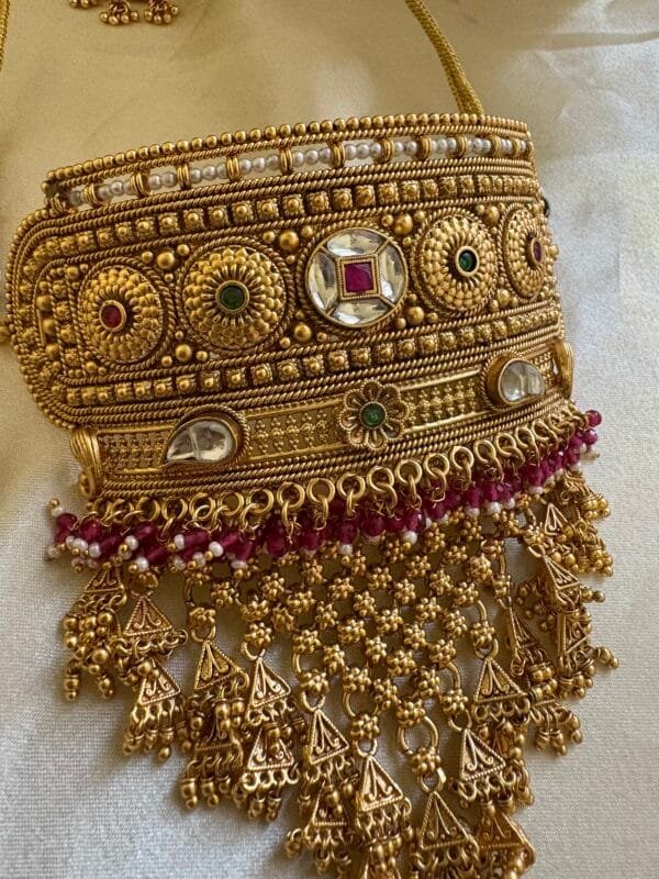 Manjushree Antique Gold plated Choker Set - Image 3