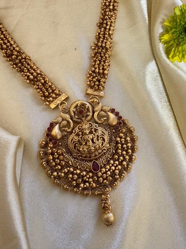 Padma Antique Temple Necklace Set - Image 2