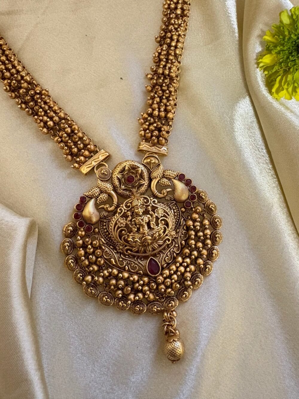 Padma Antique Temple Necklace Set - Image 2