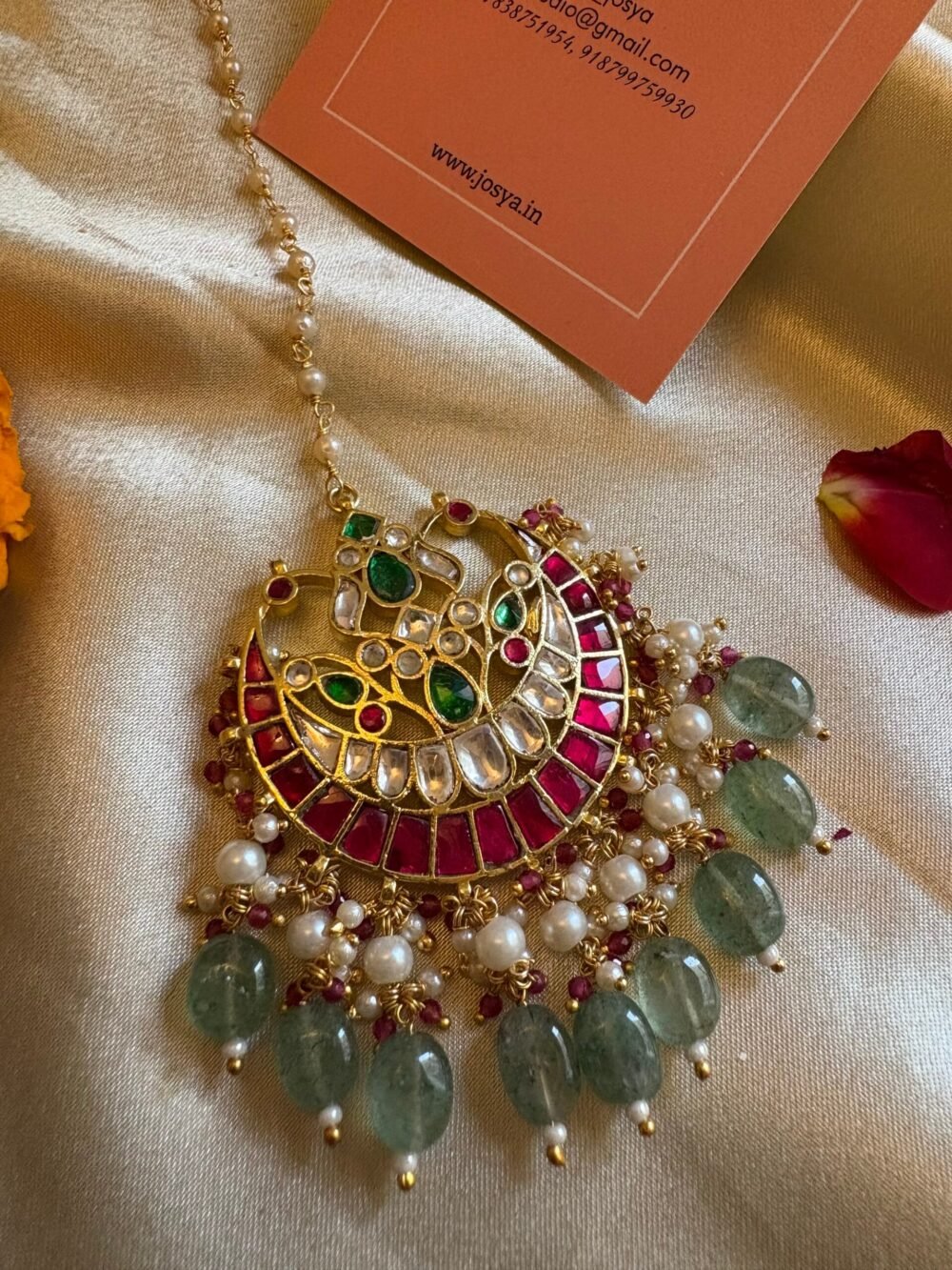 Ahalya Colored Maangtikka with Passa - Image 4