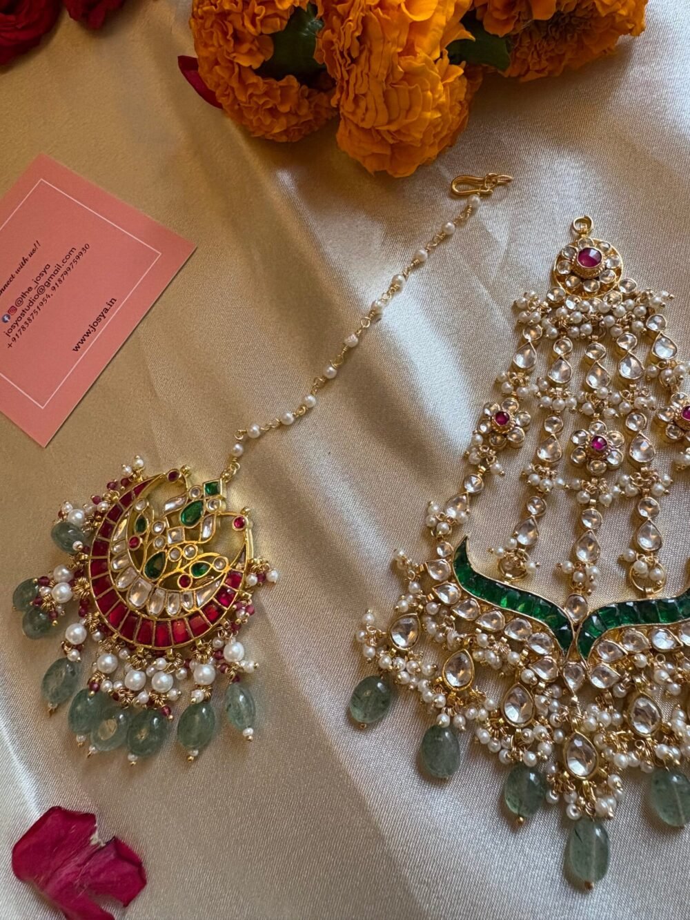 Ahalya Colored Maangtikka with Passa - Image 2