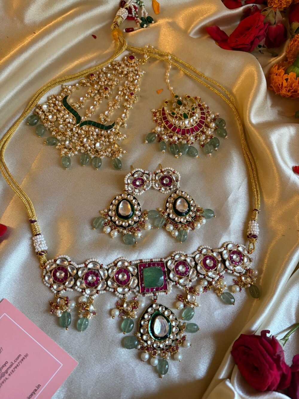Ashritha Kundan Minimal BridalSet with Passa & Maangtikka - Image 2