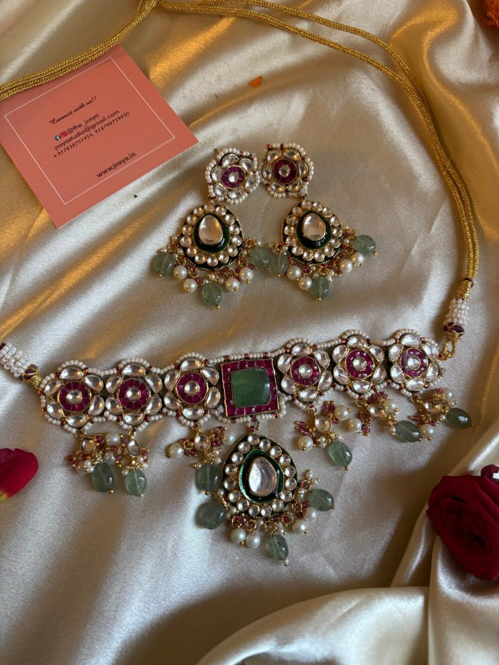 Ashritha Kundan Choker Necklace Set