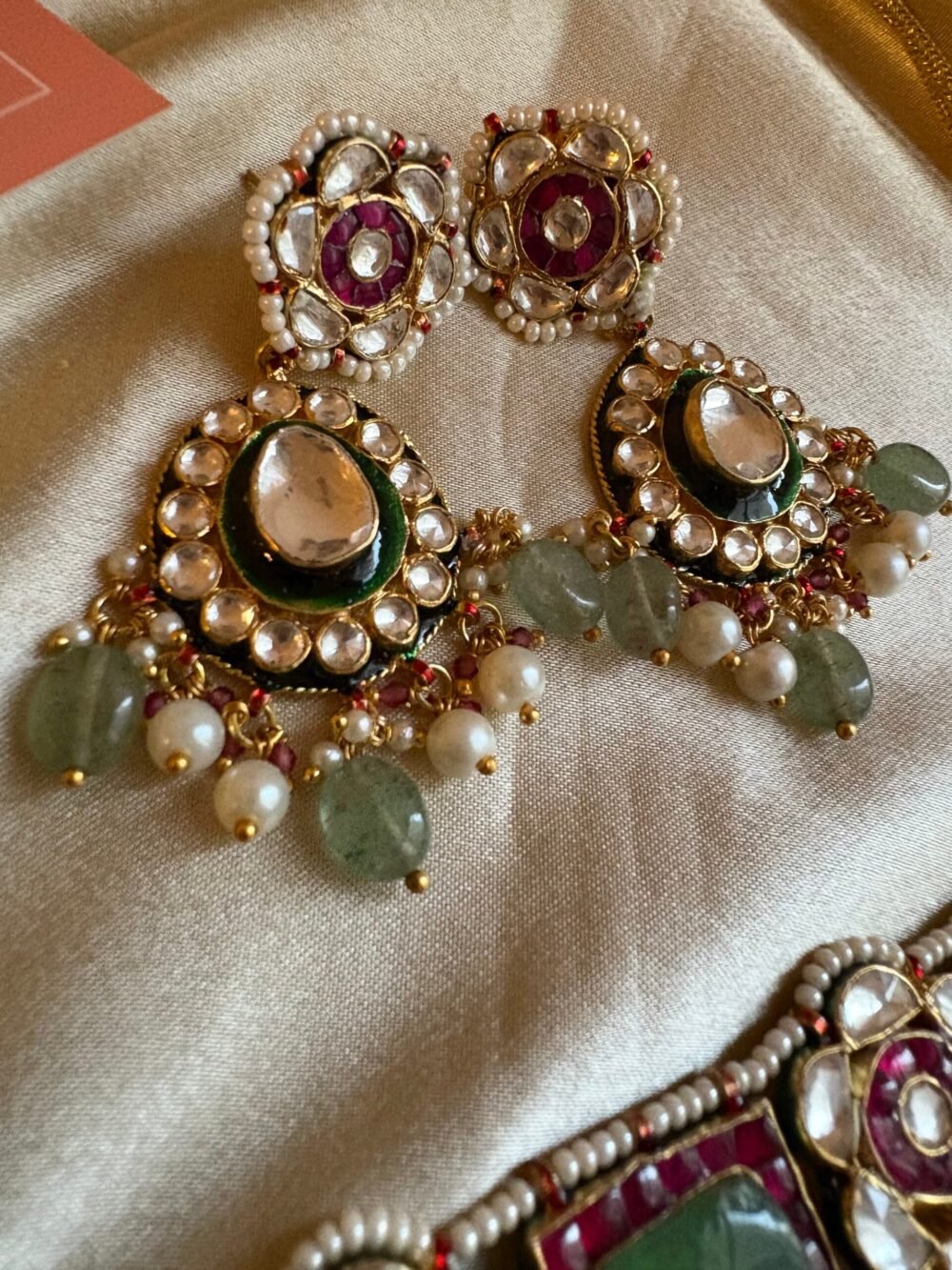 Ashritha Kundan Choker Necklace Set - Image 5