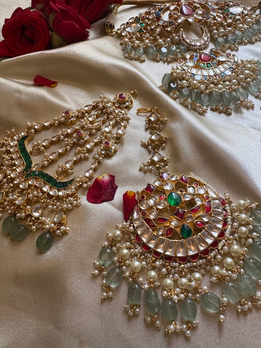 Aathmika Kundan Navratan Minimal Bridal Set - Image 2