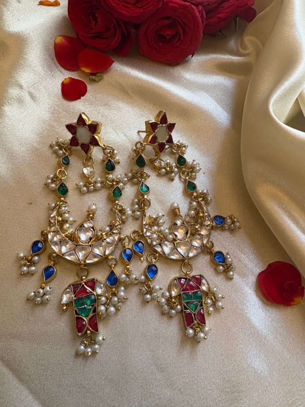 Aarvika Navratan Kundan Earrings