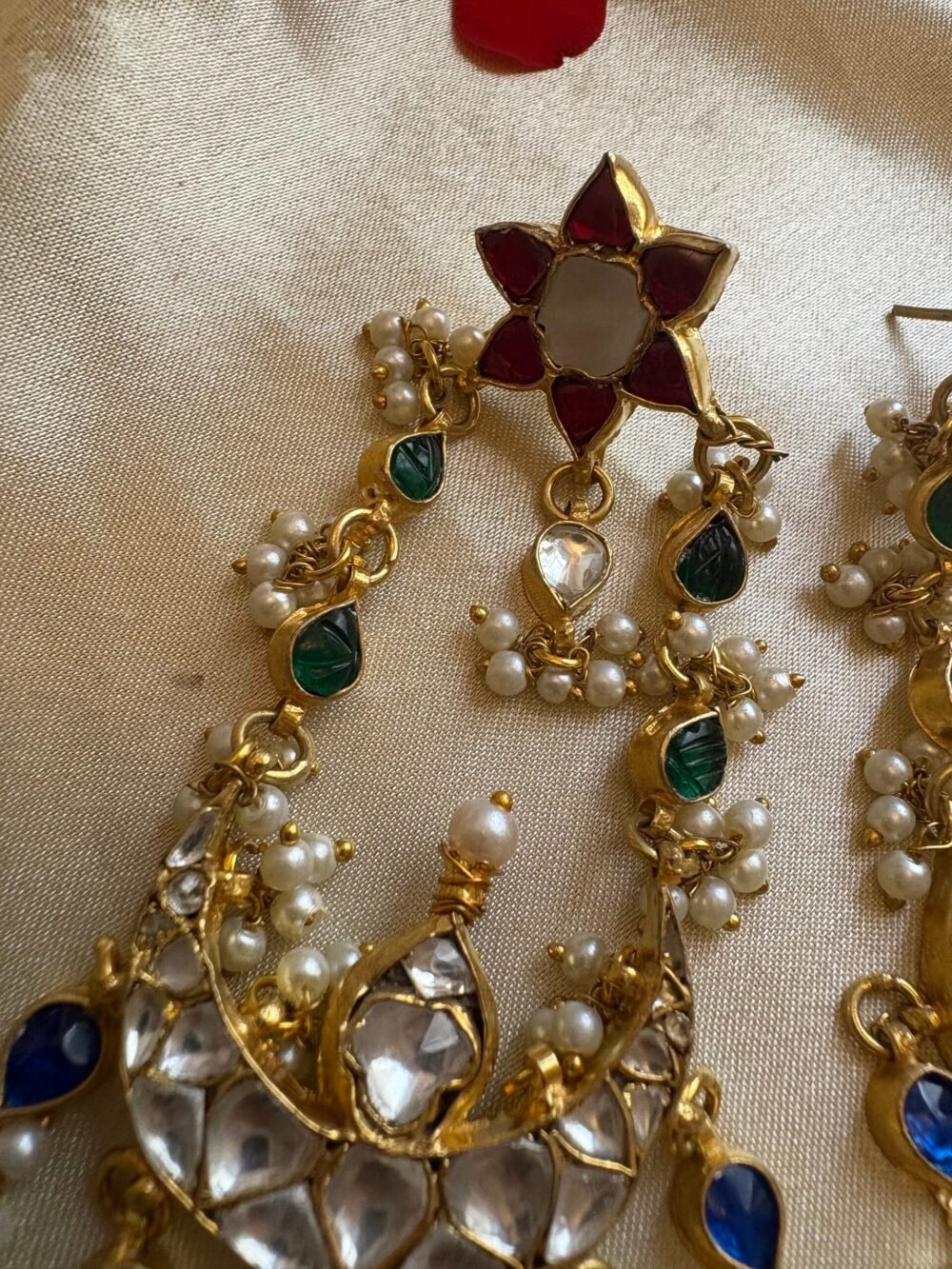 Aarvika Navratan Kundan Earrings - Image 3