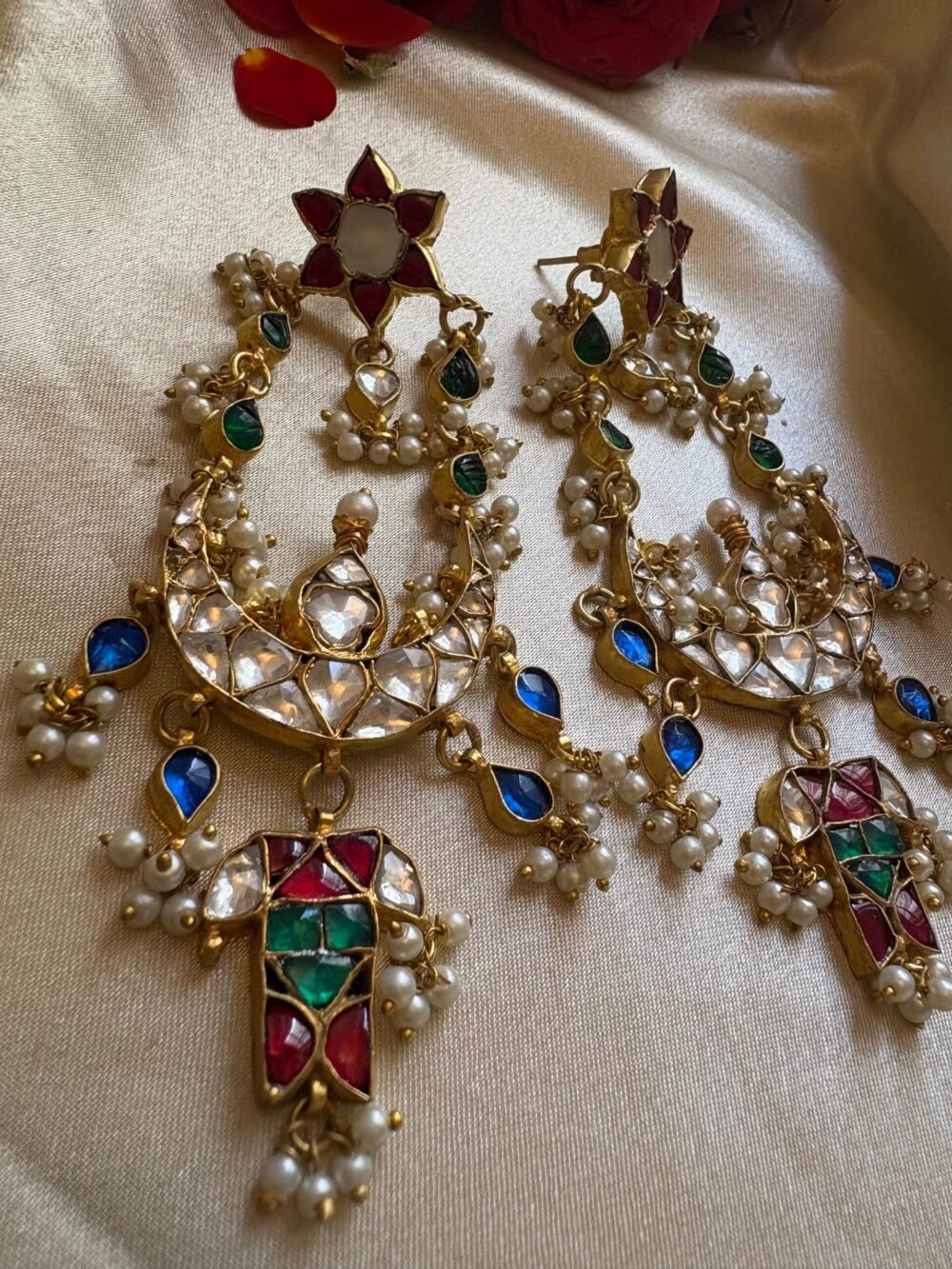 Aarvika Navratan Kundan Earrings - Image 4