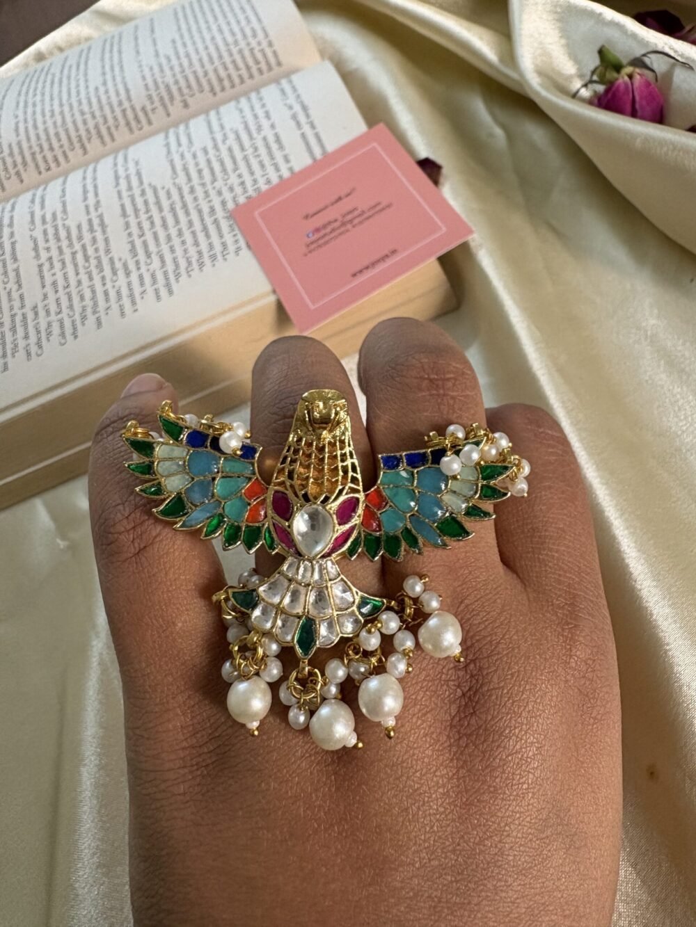 Arnie Big Size Kundan Ring - Image 6