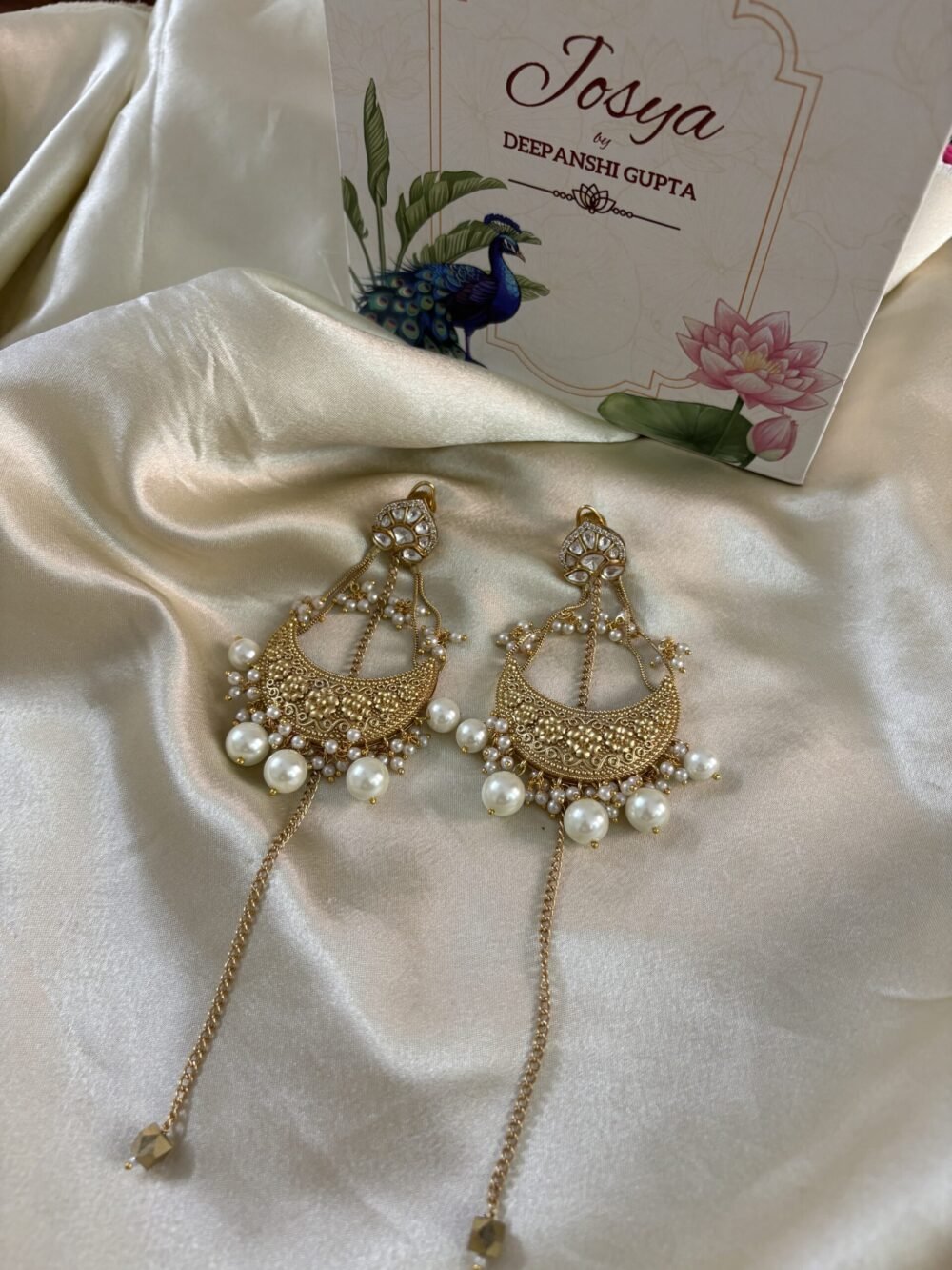 Ishqiya Chandbali Earrings (Pearls)