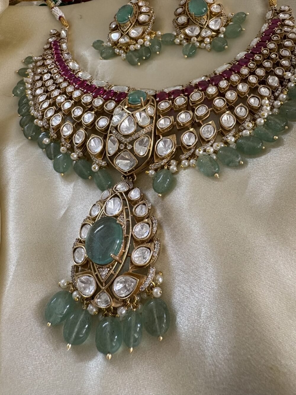 Aachal Polki Necklace Set - Image 2