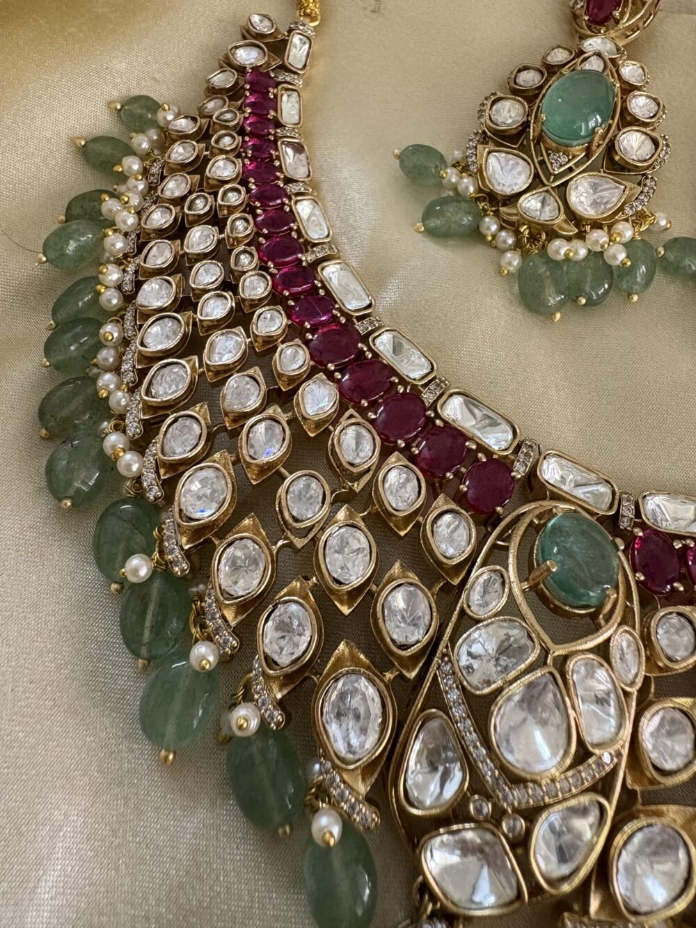 Aachal Polki Necklace Set - Image 4