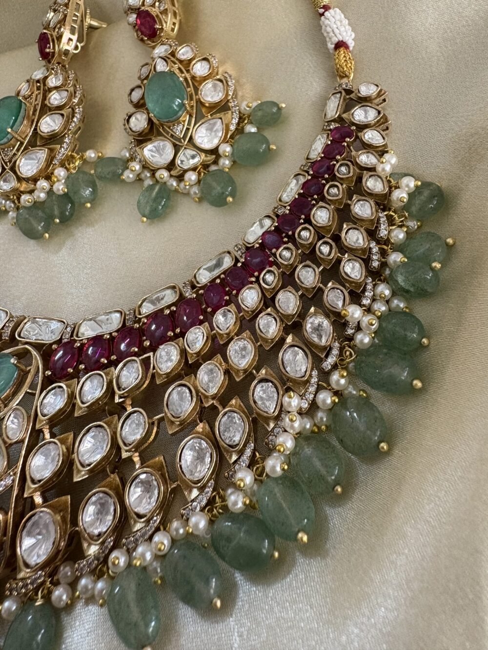 Aachal Polki Necklace Set - Image 5