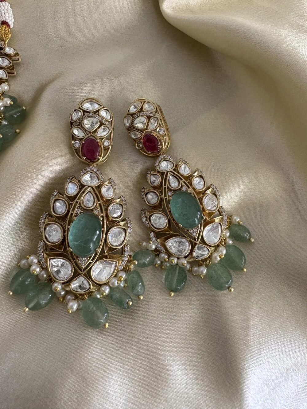 Aachal Polki Necklace Set - Image 6