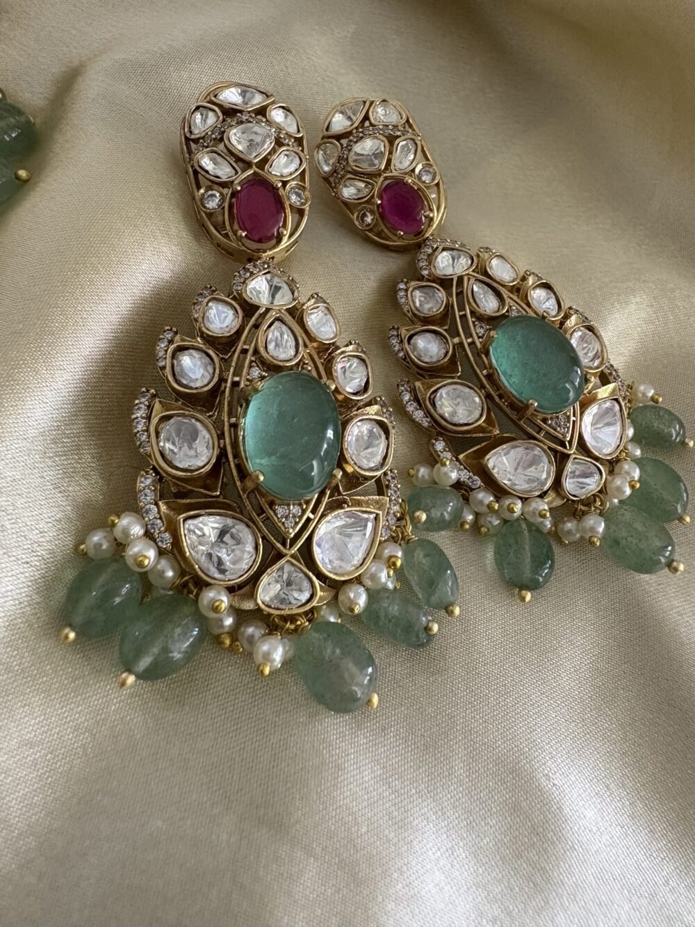 Aachal Polki Necklace Set - Image 7