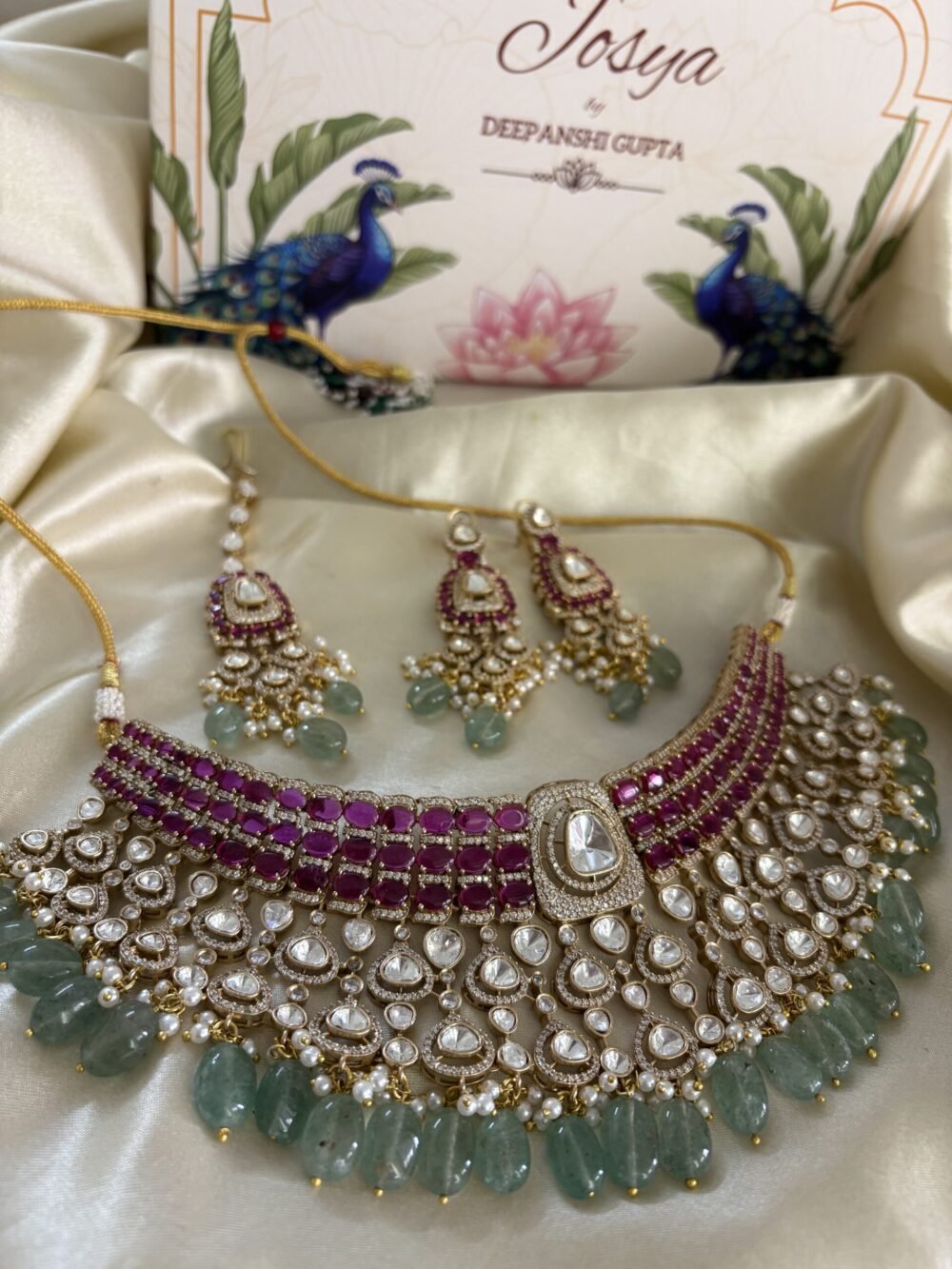 Aishani Polki Bridal Necklace Set - Image 10