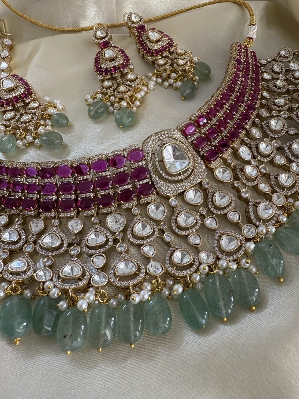 Aishani Polki Bridal Necklace Set - Image 2
