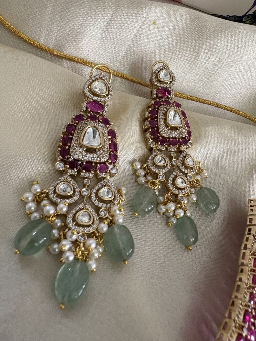 Aishani Polki Bridal Necklace Set - Image 5