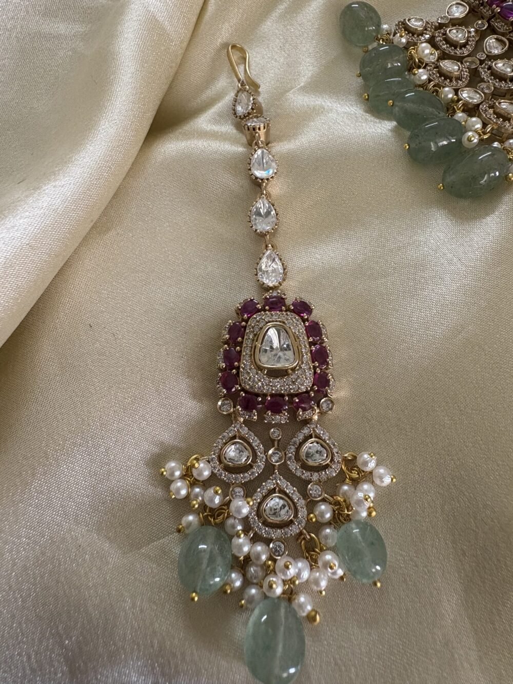 Aishani Polki Bridal Necklace Set - Image 6