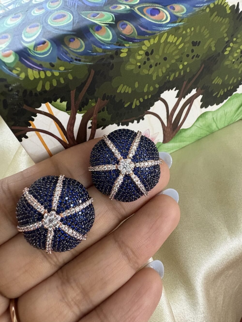 Hazel Stud earrings (Blue sapphire) - Image 3
